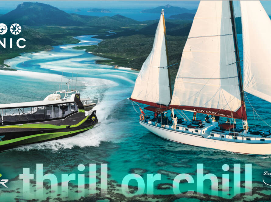 Thrill or Chill with Iconic Whitsunday Adventures. Viper jet boat or Lady Enid Sailing tours from Airlie Beach