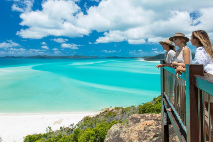 a person sitting on a bench overlooking the ocean