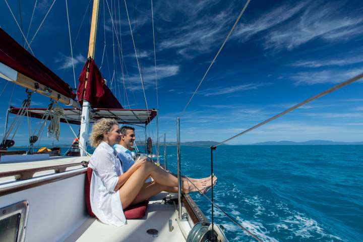 Relax and unwind on Lady Enid as you sail leisurely to Whitehaven Beach